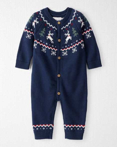 Baby Organic Cotton Fair Isle Sweater Knit Jumpsuit | Carter's Inc