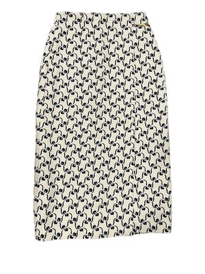 TORY BURCH Twill Crepe Wrap Skirt Navy Stencil Floral Color $498 Size 2  | eBay | eBay US