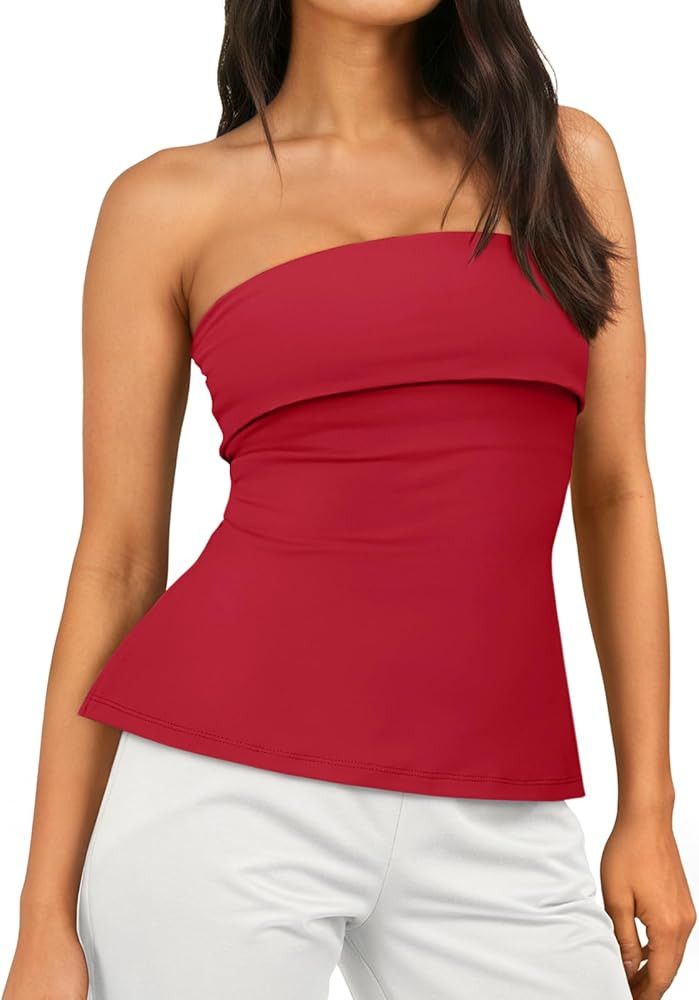 Trendy Queen Women's Off Shoulder Tube Top | Amazon (US)