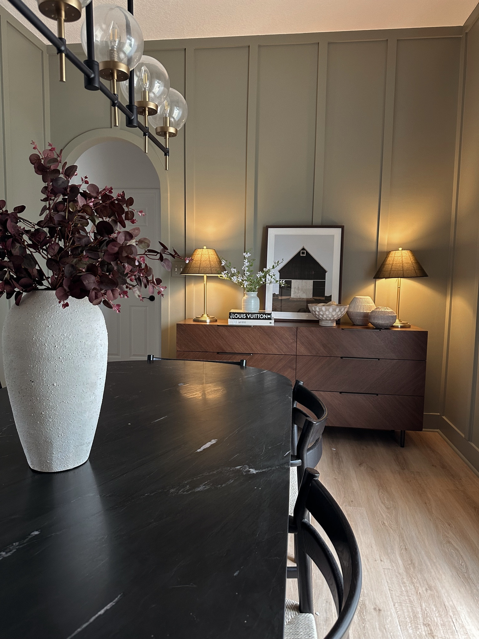 Dining room revamp 
Paint: behr dusty olive 

#LTKSeasonal #LTKhome