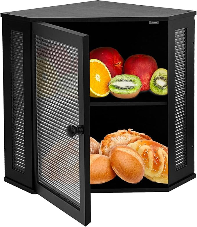 Extra Large Corner Bread Box - Bamboo Bread Box for Kitchen Countertops, Large Capacity Kitchen B... | Amazon (US)