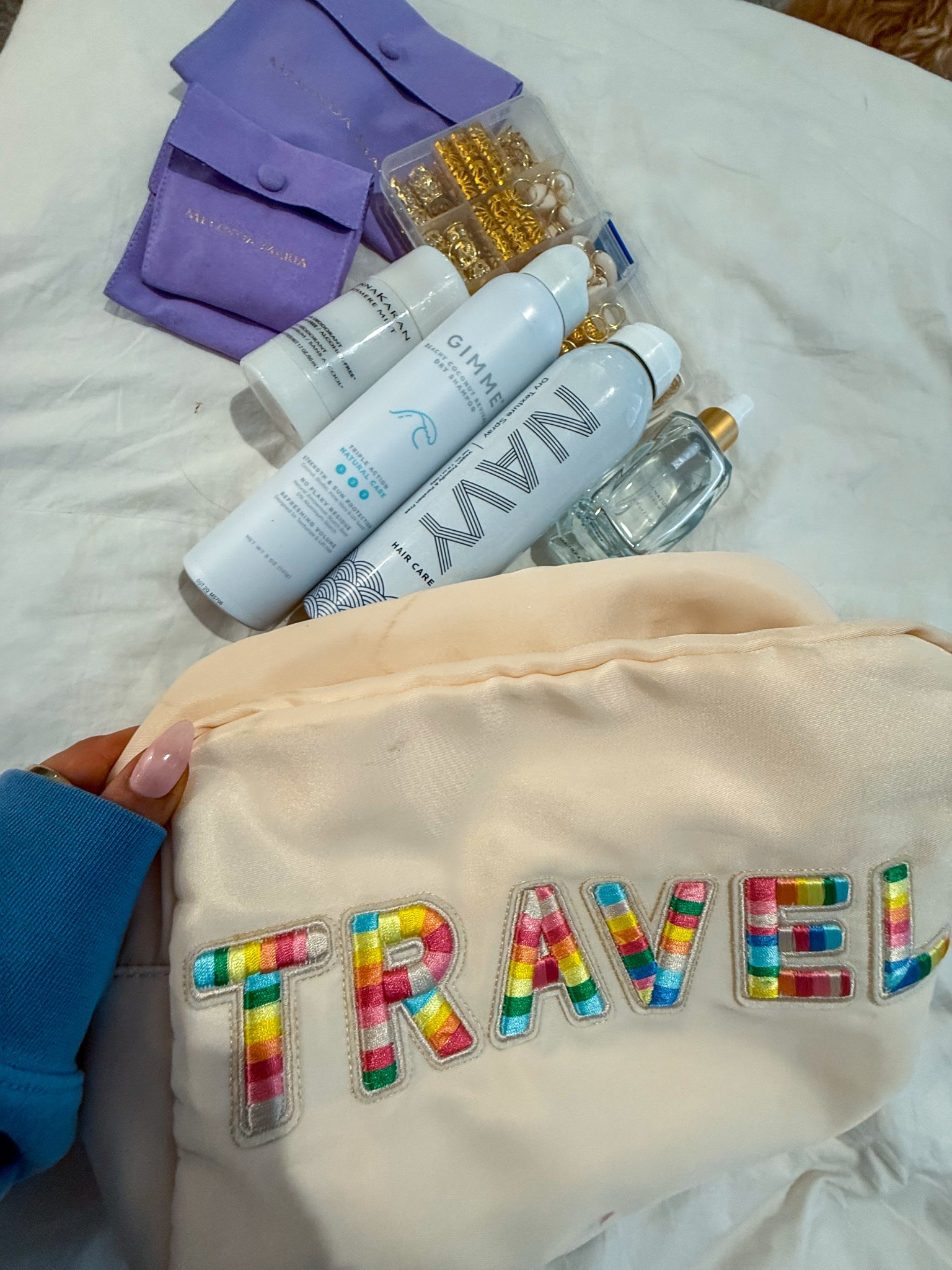 Unpacking & sharing some of my favs that I took with me! 💜✨

#Travel #Packing #HairCare #GoldieLocks #GimmeBeauty #DryShampoo #TextureSpray #HairBling #HairJewelry #NavyHair #KenzKustoms #MMLOVE 

#LTKBeauty #LTKSummerEdit #LTKTravel