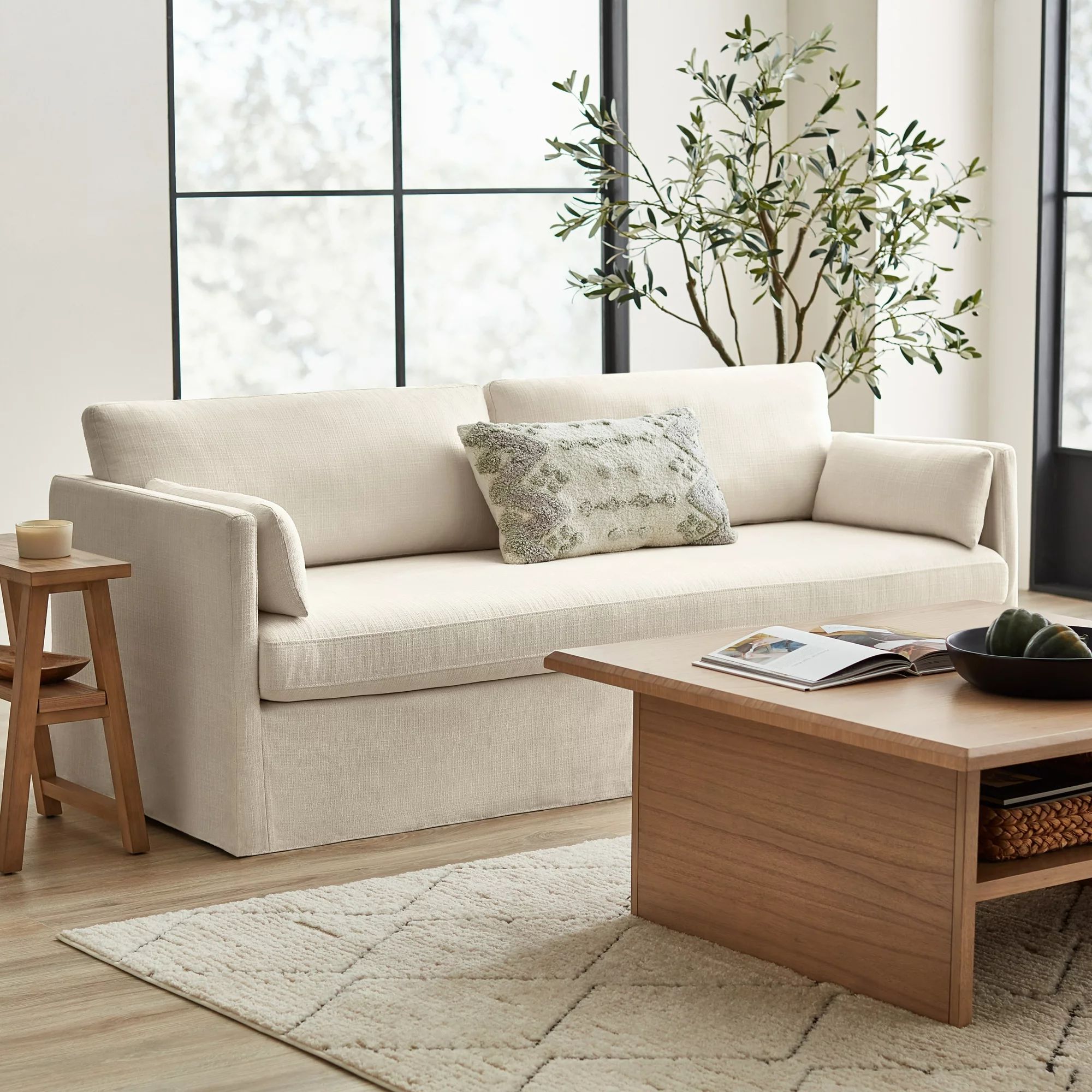 Better Homes & Gardens Waylen Slipcover Sofa, Cream, by Dave & Jenny Marrs | Walmart (US)