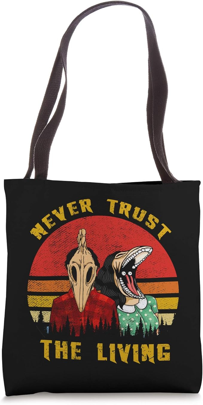 Never trust the living Retro Vintage creepy Goth grunge emo Tote Bag | Amazon (US)