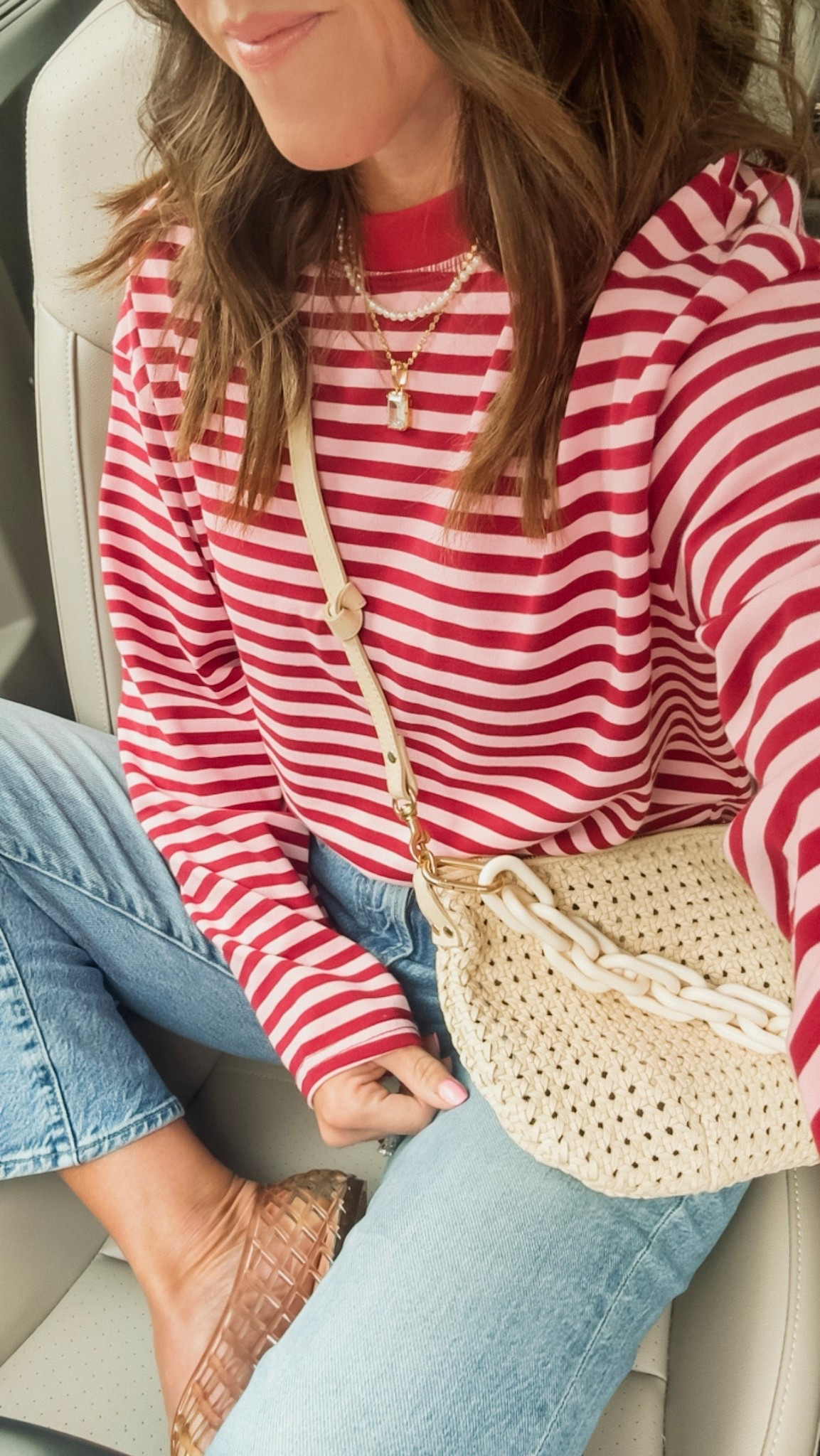 Ootd. Friday casual with pretty color for Spring. 
Small tee
Jeans tts, 25 regular 
Necklaces - use code: twopeasinablog 15% off  

#LTKdayinmylife #LTKmomlife #LTKOver40