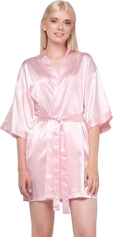 Turquaz Women's Bride Bridesmaids Robe - Satin Kimono Robes for Women | Amazon (US)