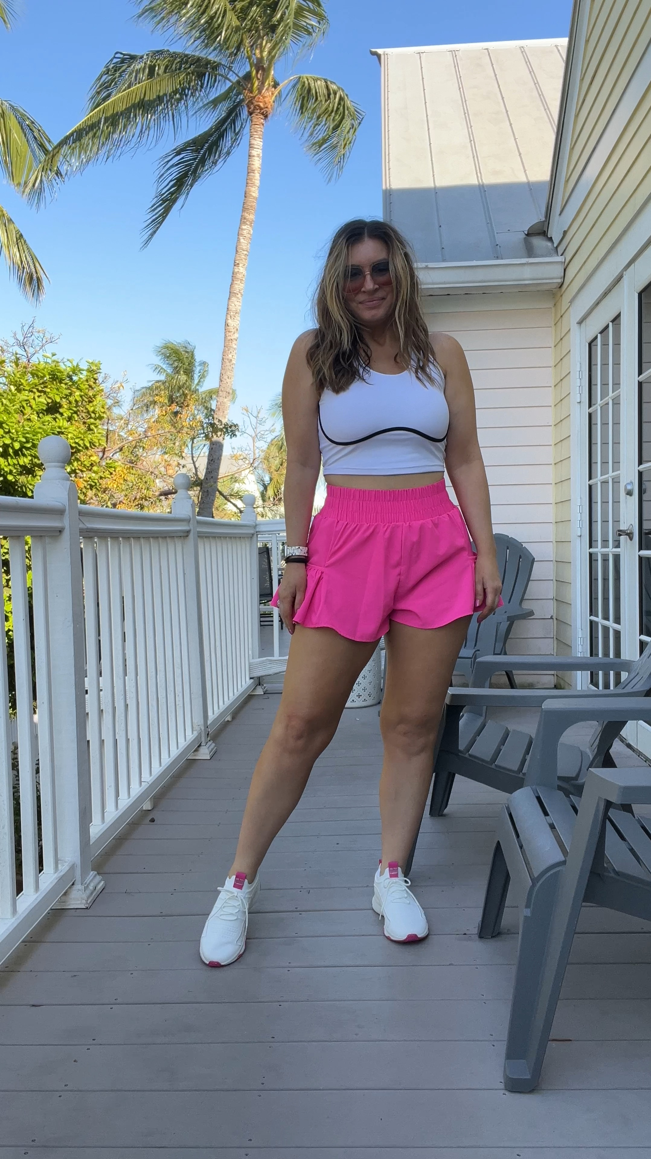 Amazon activewear, sports bra tank, Free People inspired running shorts, white sneakers, Amazon sunglasses 

#LTKfindsunder50 #LTKfitness #LTKshoecrush