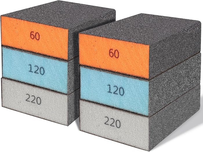 BOSHCRFAT 6 Pack Sanding Sponge, Washable and Reusable Sanding Block for Wood Drywall Metal Glass... | Amazon (US)