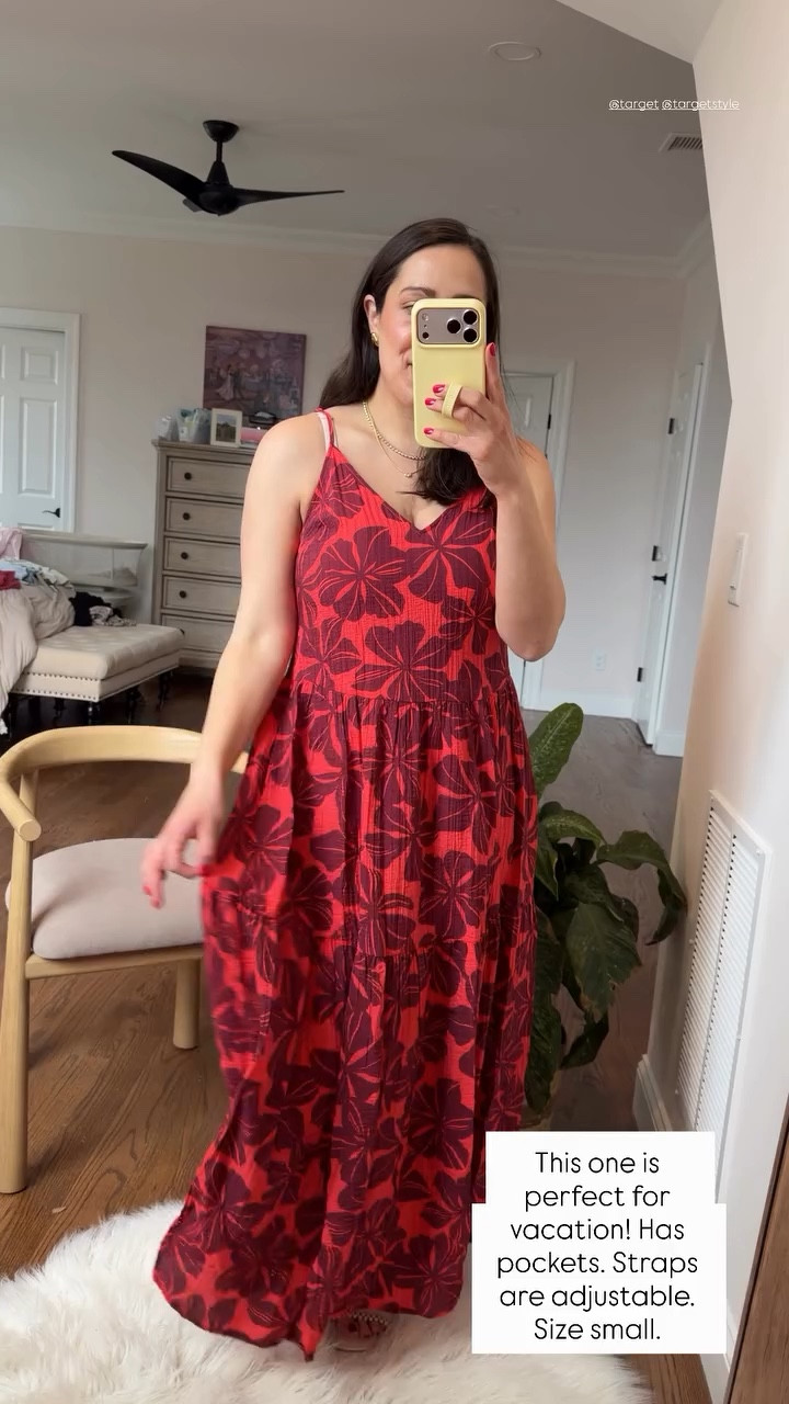 This one is perfect for vacation! Has pockets. Straps are adjustable. Size small.  @target @targetstyle