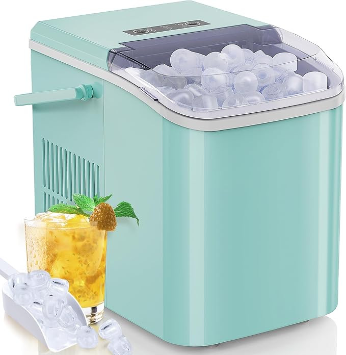 Countertop Ice Maker, 9 Cubes in 6 Mins, 26lbs in 24Hrs, 2 Sizes of Bullet Ice, Auto-Cleaning, Po... | Amazon (US)