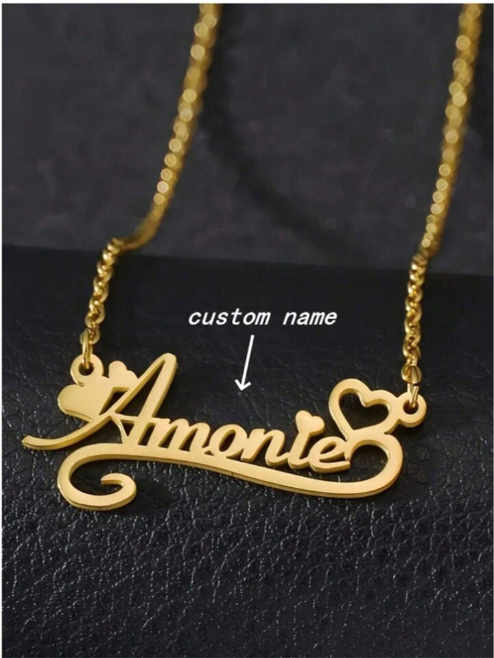 A Personalized Creative DIY Custom Heart-Shaped Letter Name Necklace Valentine's Day Gift,Gold,Stylish,Colorful,Vintage,Simple,Unisex,Casual,Cuties,Custom,Personalized,Unique,Ideal Gifts For Him,Ideal Gifts For Her,Her,Boyfriend,Girlfriend,Dad,Mom,Family,Friends,For Anniversaries,For Birthdays,For Graduation,For Prom,For Party,Mother's Day Gifts Women,School Supplies,Back To School,For Office,For School,For Classroom,For Teacher Gifts,For University,For Colleague,For Dorm Rooms,For Teacher,For Boys And Girls,For Teenagers,Junior High School Students,Middle School Students,High School Senior High School Students,College Students,University Students,Freshman,Sophomore,Underclassmen
4.84
(100+)
 | SHEIN