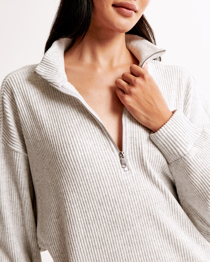 Women's Lounge Brushed Rib Half-Zip | Women's Sleepwear & Loungewear | Abercrombie.com | Abercrombie & Fitch (US)