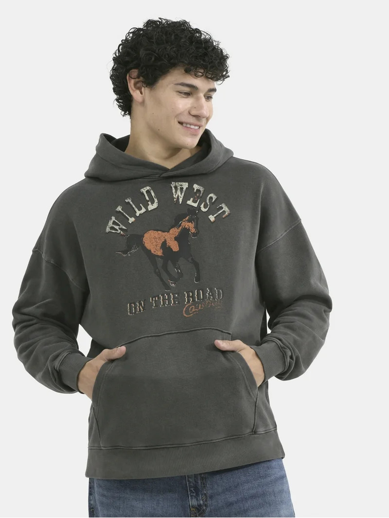 No Boundaries All Gender Oversized Graphic Hoodie with Long Sleeves, Men's and Big Men’s - Walm... | Walmart (US)