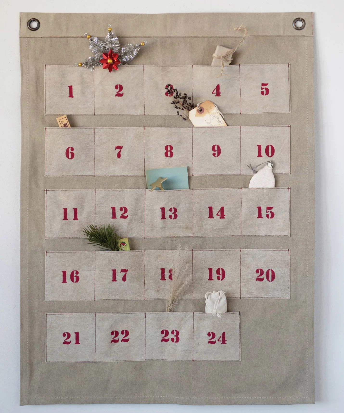 Canvas Advent Calendar Wall Hanging With Pockets | Joy Meets Home