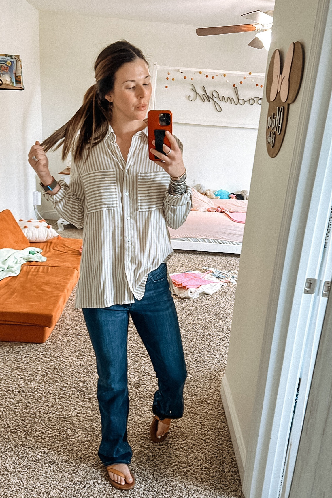Loving this thin striped blouse for summer! 

Use code May20 for 20% off!

#LTKstyletip #LTKunder50 #LTKfit