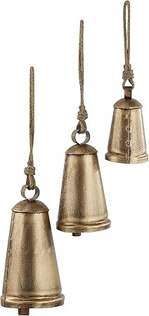 Deco 79 Metal Indoor Outdoor Tibetan Inspired Meditation Decorative Cow Bell with Jute Hanging Ro... | Amazon (US)