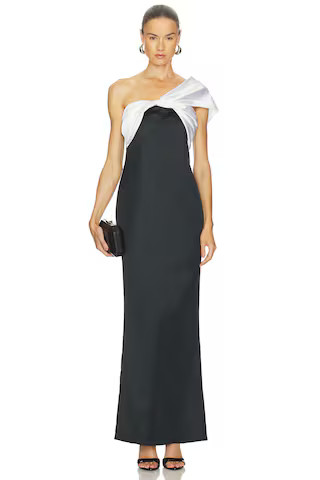 MAJORELLE Nuria Gown in Black & White from Revolve.com | Revolve Clothing (Global)