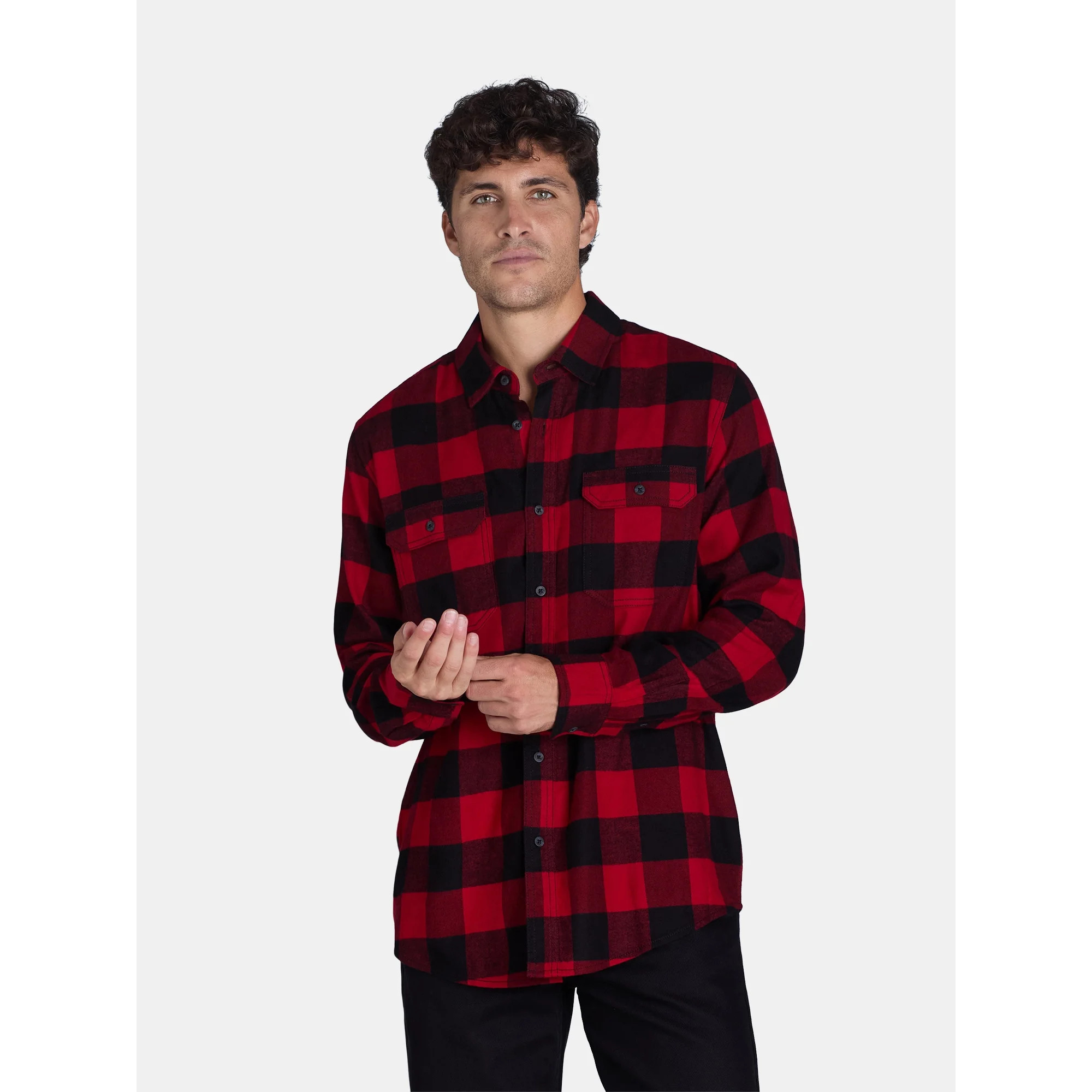 George Men's and Big Men's Flannel Shirt with Long Sleeves, Sizes XS-3XLT | Walmart (US)