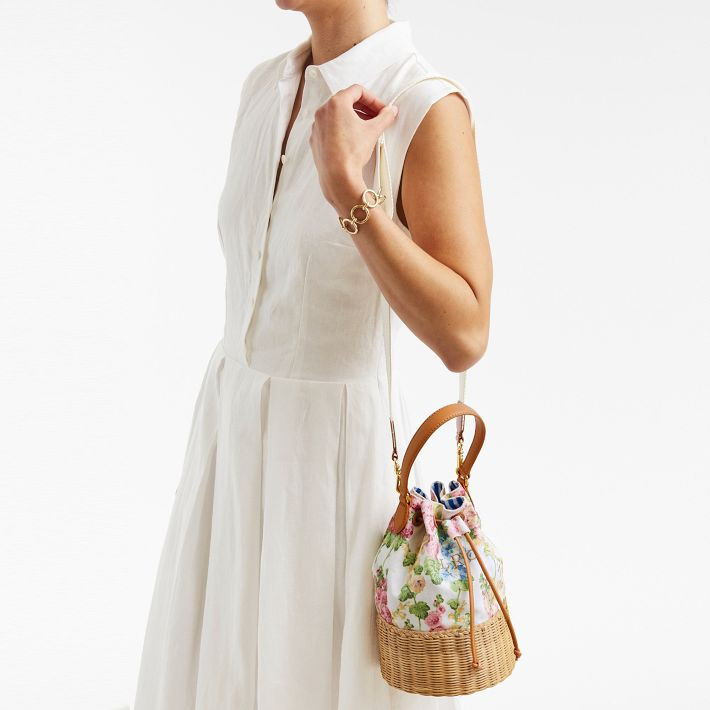 Sanderson Wicker and Canvas Bag | Mark and Graham