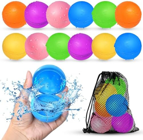 12Pcs Reusable Water Balloons, Pool Beach water Toys for Boys and Girls, Outdoor Summer Toys for ... | Amazon (US)