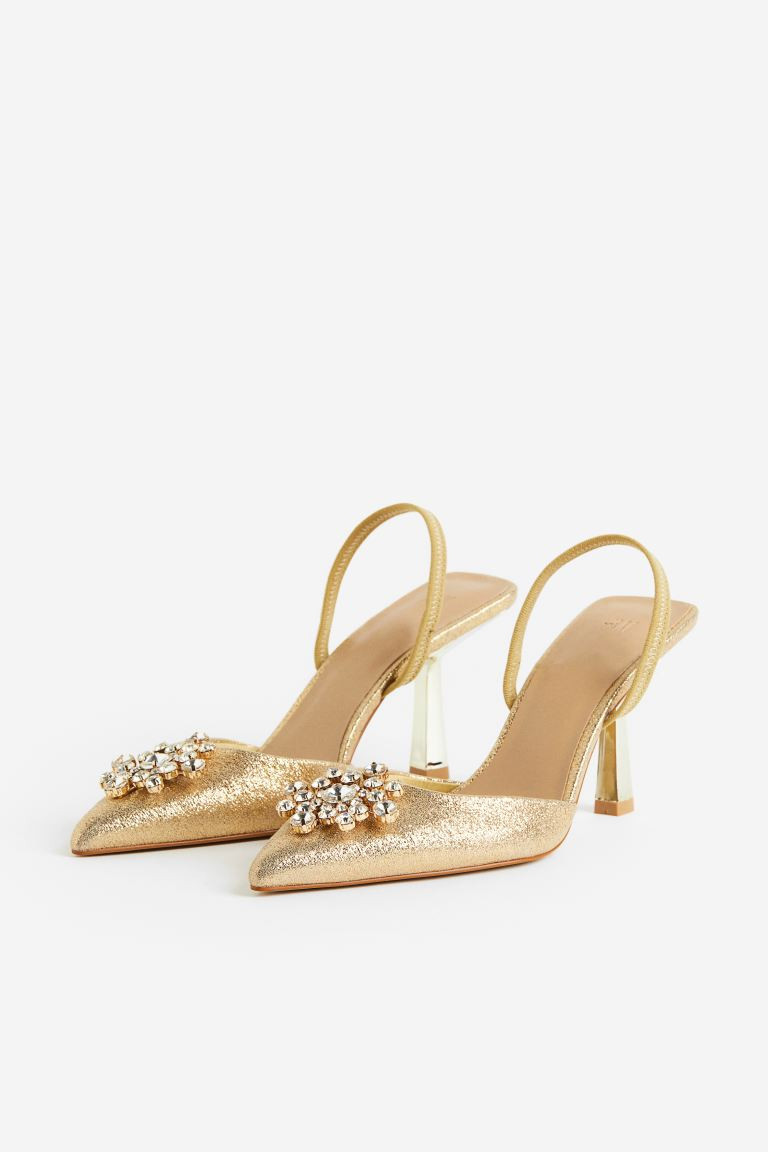 Shimmering metallic slingbacks | H&M (UK, MY, IN, SG, PH, TW, HK)