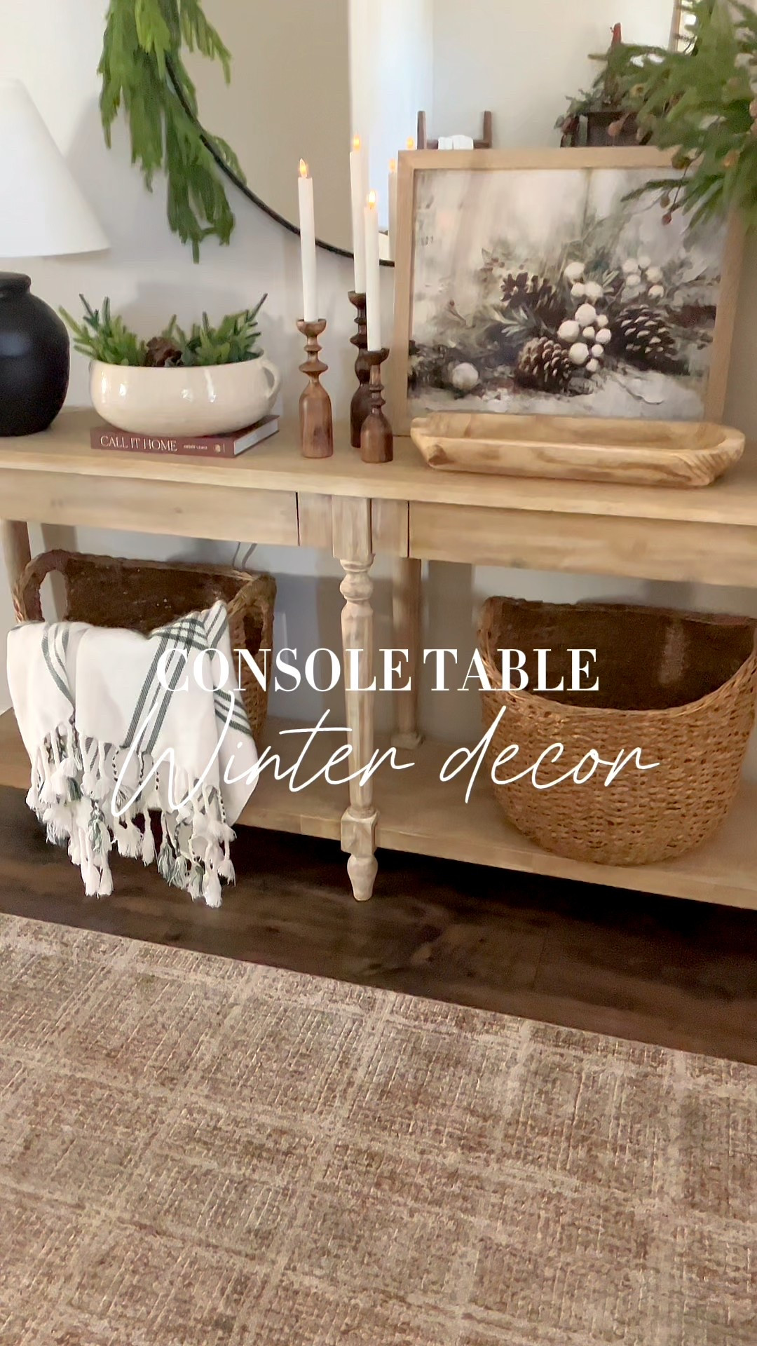 Winter console table!!  

Follow @lifeinmyarizonahome on Instagram for more ideas and inspiration!

Throwing it back to last year when I gave my console table an update for winter and I’m still loving the  warm cozy vibe it brings. Pine cones, Norfolk stems, a beautiful and timeless terracotta vase, that is currently on sale, and artwork all help complete the look. The artwork is a digital download that I had printed in the 16x20 size and framed.  

#winterdecor #enteywaydecor #consoletablestyling

#LTKSaleAlert #LTKHome #LTKSeasonal
