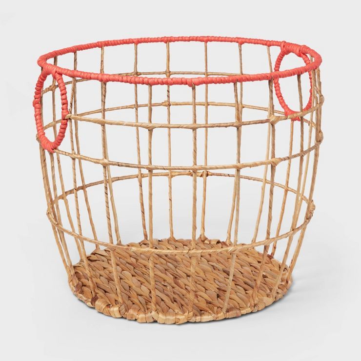 Natural with Fresh Melon Rim Woven Basket Red - Pillowfort™ | Target