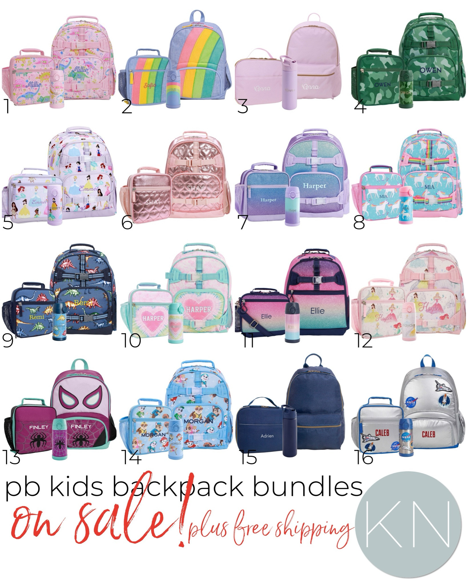 These kid backpack bundles are on sale and ship for free! Each bundle includes a backpack, lunch bag and water bottle, with personalization and different size options available. back to school girl backpack boy backpack unicorn backpack paw patrol backpack Disney princess backpack 

#LTKBacktoSchool 

#LTKKids #LTKSaleAlert
