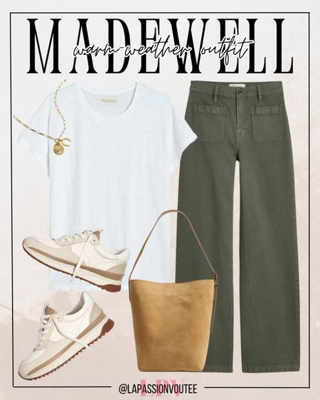 Effortlessly cool in every step. Embrace relaxed vibes with wide-leg jeans and a classic crewneck tee. Elevate your look with a sleek chain necklace and spacious bucket tote bag. Complete the ensemble with comfy sneakers for a versatile style that takes you from city streets to sunny escapes with ease.

#LTKstyletip #LTKSeasonal #LTKxMadewell