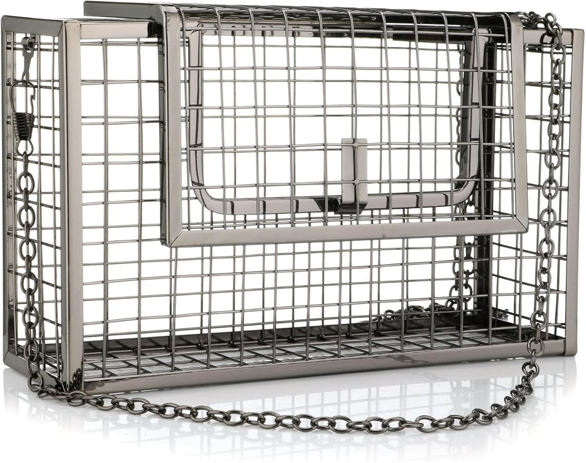YYW Women Chain Crossbody Bags Iron Cage Metal Hollow Out Cage Evening Clutch | Amazon (US)