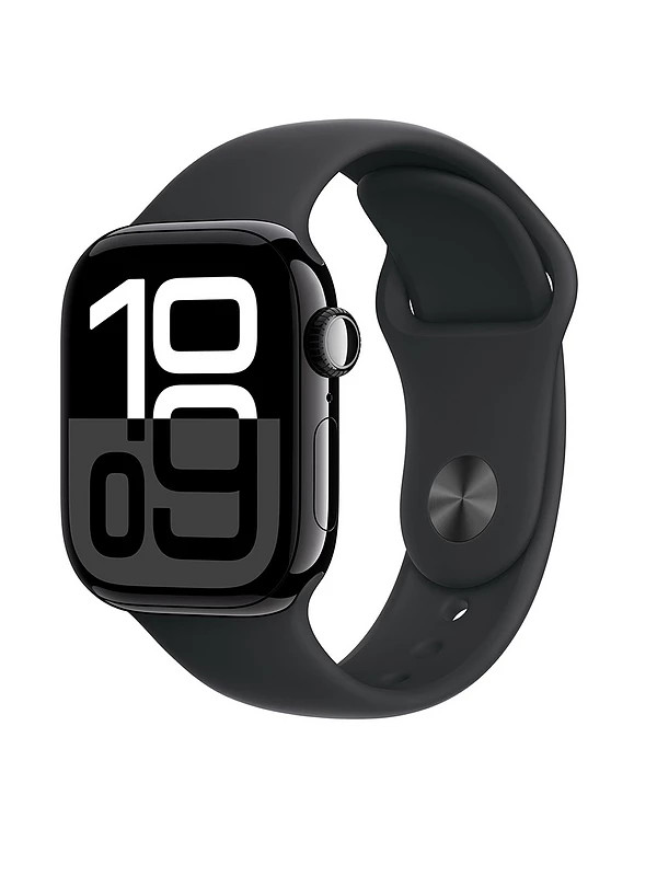 Apple Watch Series 10 (GPS), Jet Black Aluminium Case with Black Sport Band | Very (UK)