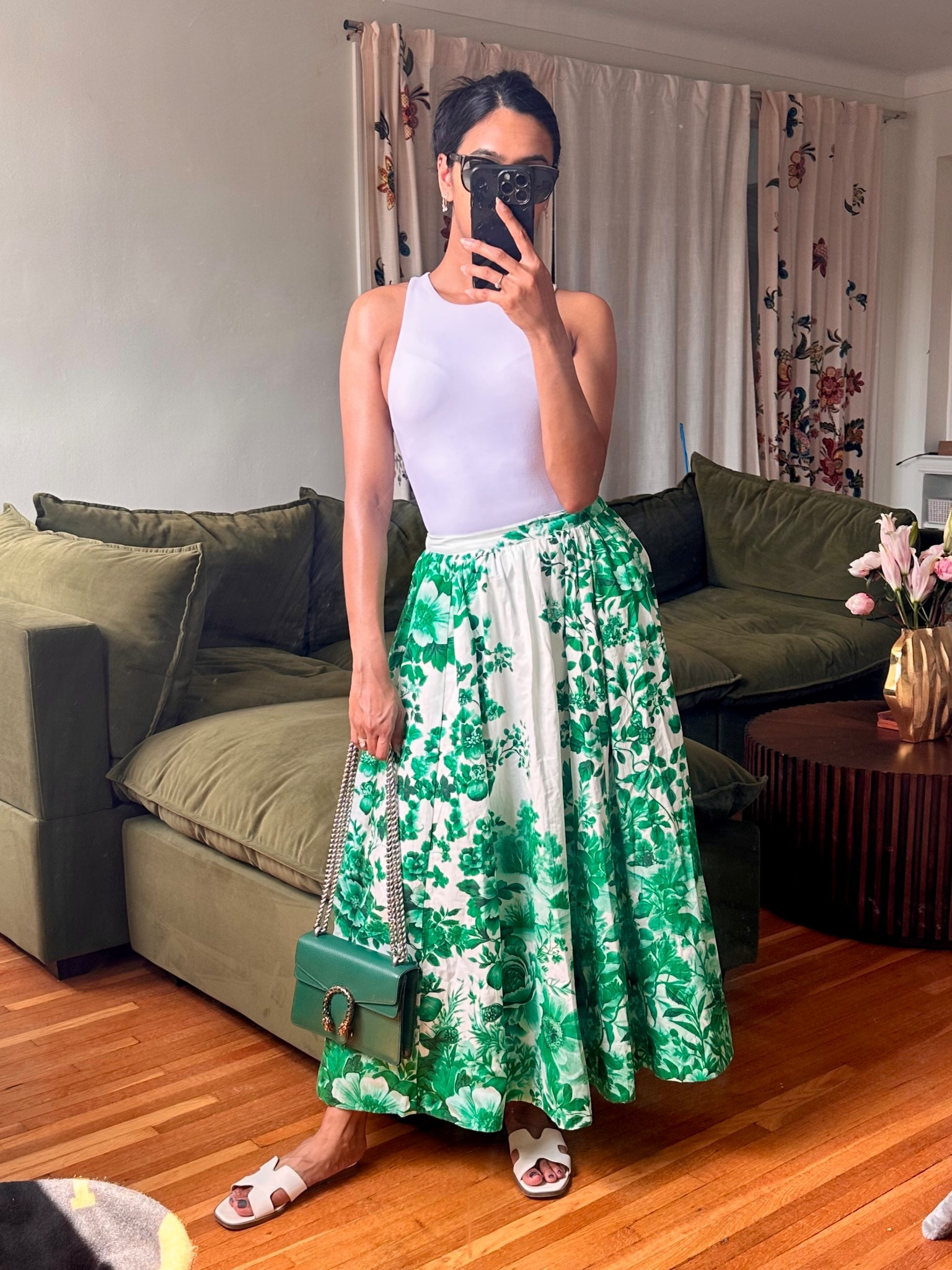 Perfect summer vibes 🌞✨ Loving this combo of Anthropologie's Jacie Poplin Printed Midi Skirt in green with a simple white bodysuit for a fresh and easygoing look! Paired with the iconic Gucci Dionysus bag (because every outfit deserves a touch of luxury 👜) and some classic white sandals to keep things breezy. Can't wait for sunny days and endless adventures! 😎💚 #SummerStyle #LTKunder100 #AnthropologieStyle #GucciBag #SummerOutfit #EffortlessChic #BreezyDays #WhiteSandals #MidiSkirtMagic

#LTKTravel #LTKStyleTip #LTKSaleAlert