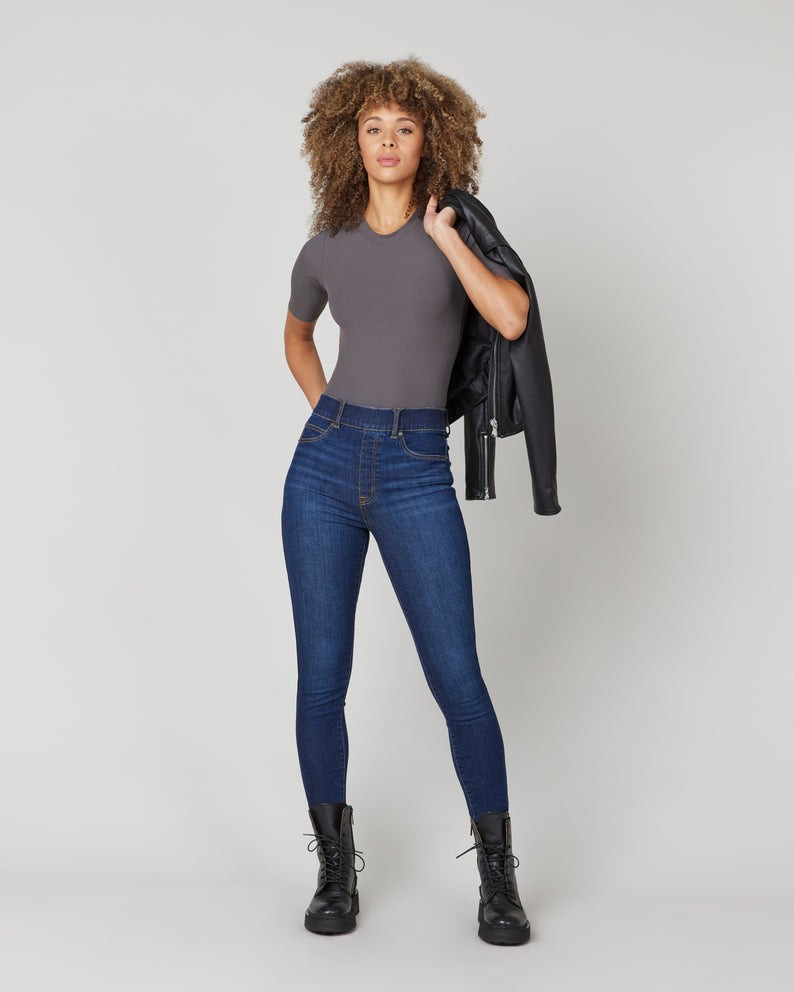 Suit Yourself Ribbed Crew Neck Short Sleeve Bodysuit | Spanx