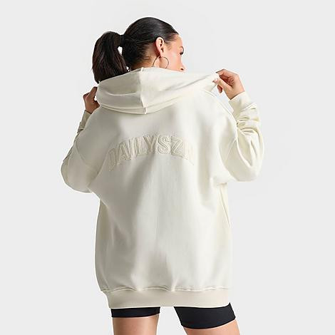 Daily Szn Women's DAILYSZN Full-Zip Hoodie in Off-White/Cotton White Size Large 100% Cotton | Finish Line (US)