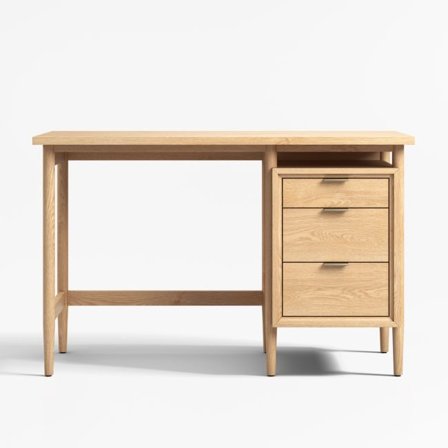 Bodie Natural Wood 3-Drawer Kids Desk | Crate & Barrel