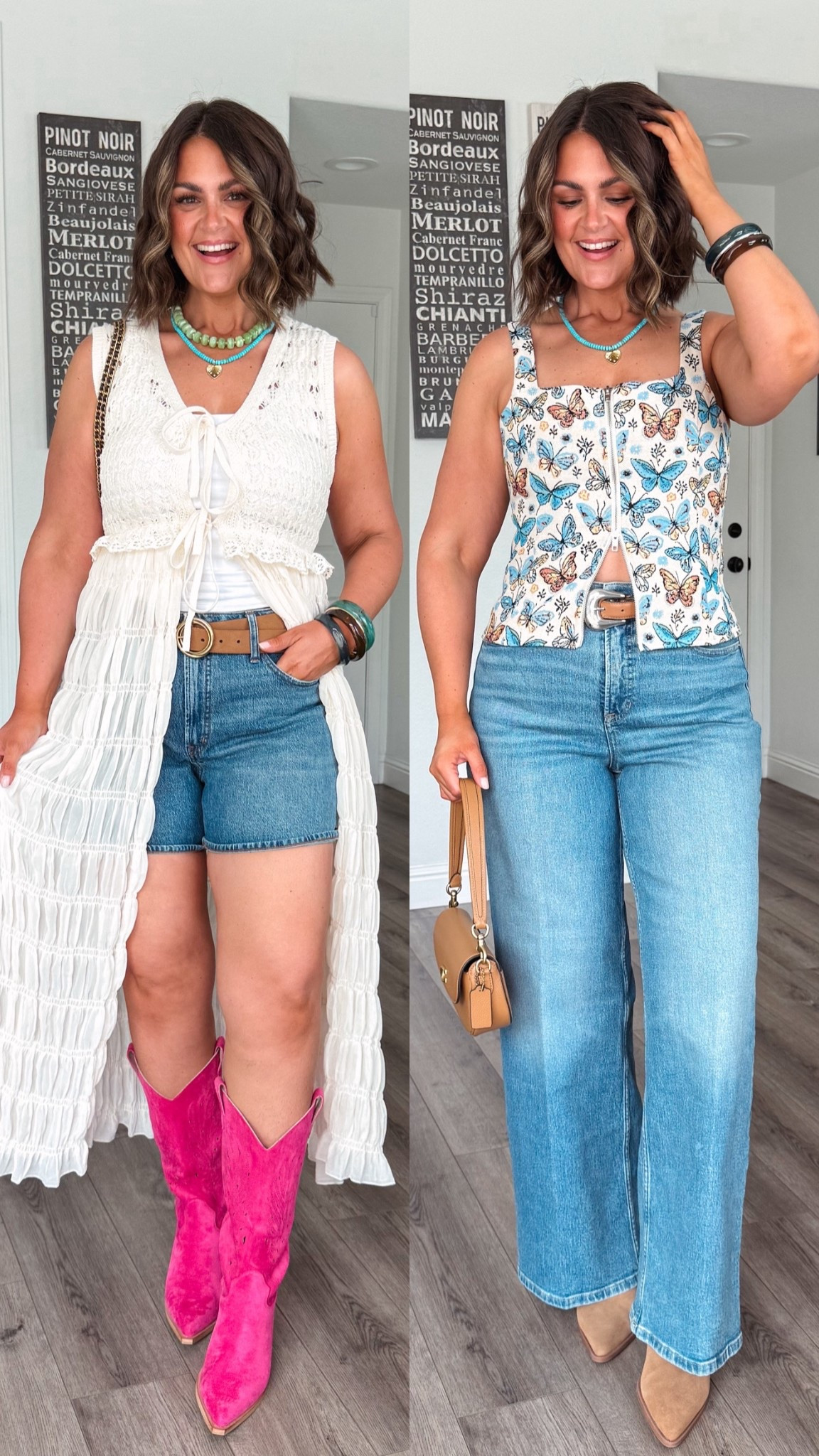 Country concert outfit, festival outfits

** Vici code: COURTNEYH35
**Spanx code: CourtneyHxSpanx 

Tank, large
Jean shorts, 32 (sized up 1)
Ruffle tank, large
Boots, true size 10
Butterfly top, large (no stretch)
Jeans, large

Size 12, midsize, cowboy boots, summer concert, Nashville outfit, bachelorette party @VICI  @Spanx 

#LTKFestival #LTKootd #LTKMidsize