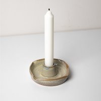 Stoneware Candle Holder, Chamber Stick, Handmade Blue Candlestick Holder | Etsy (US)