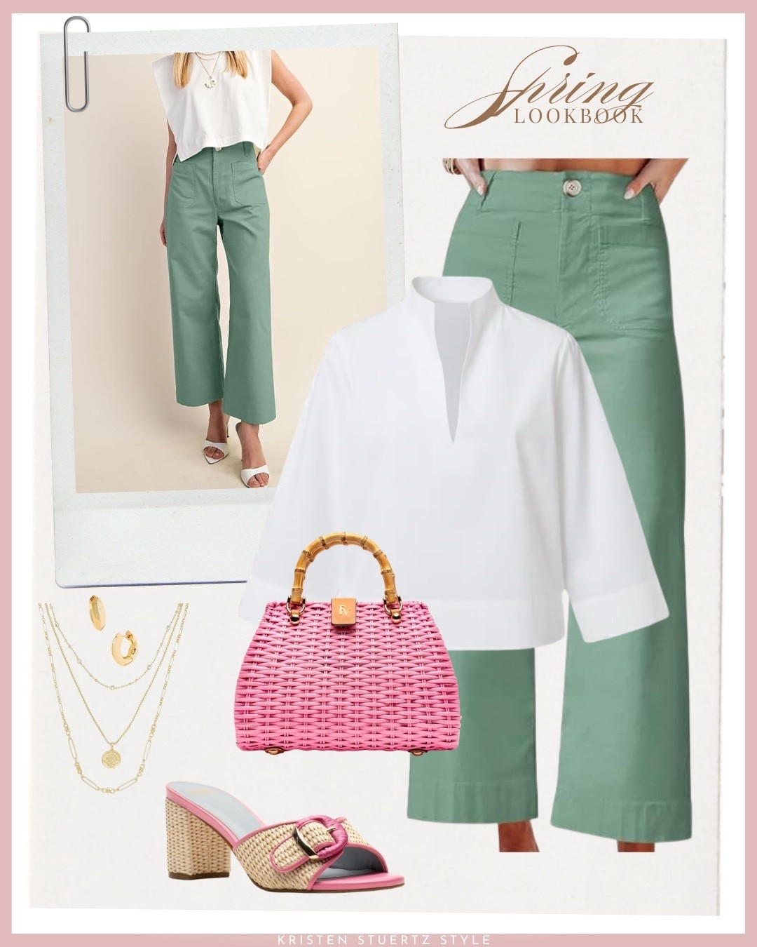 A casual spring outfit. I’ve paired wide leg cropped pants with a Tnuck shirt, Frances Valentine basket bag and heels, and gold accessories.

@ltk @Tuckernuck 

#resort wear 2026 #spring outfits #ltkshoecrush #ltktall

#LTKover40 #LTKstyletip