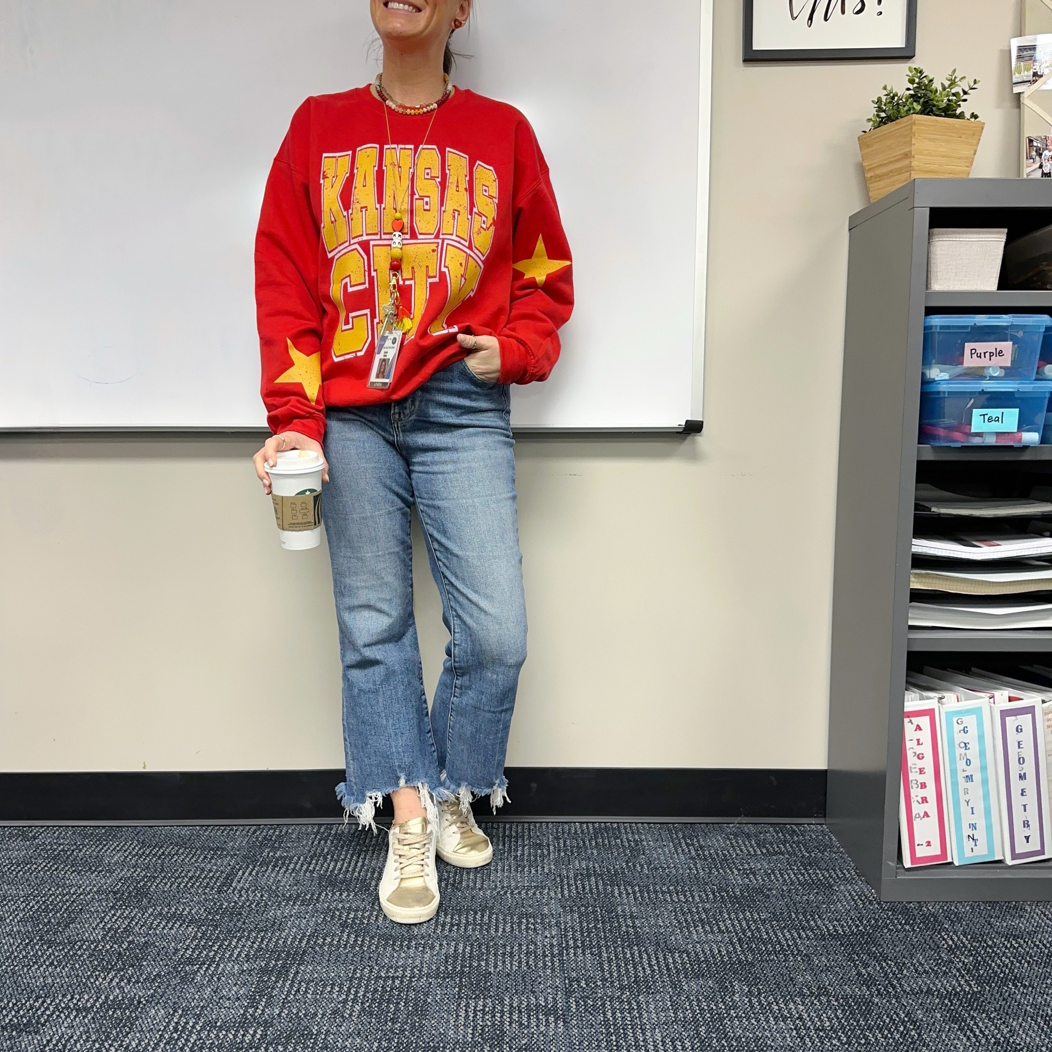 Can’t link the sweatshirt but check out In Stitches (boutique) on Facebook to shop!