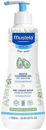 Mustela Baby Gentle Cleansing Gel - Baby Hair & Body Wash - with Natural Avocado fortified with Vita | Amazon (US)