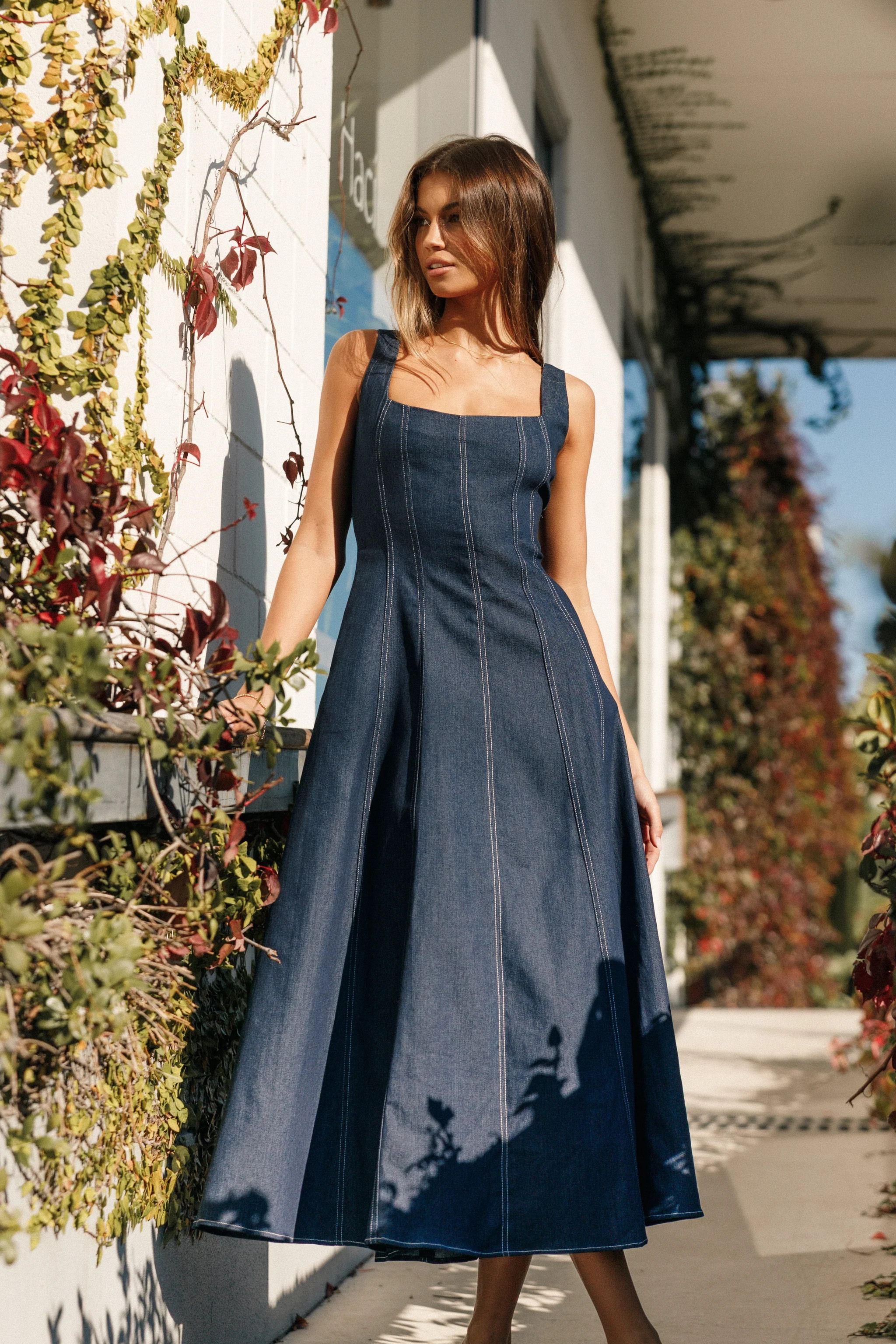 Callum Midi Dress - Dark Denim | Petal & Pup (US)