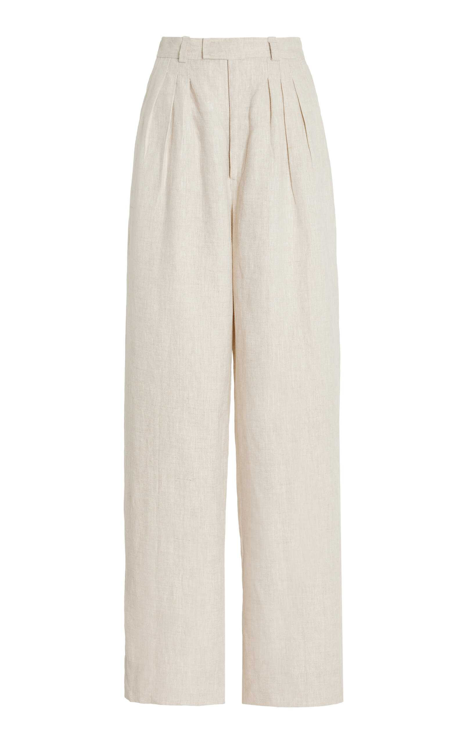 Exclusive Louis Pleated Linen Wide-Leg Trousers | Moda Operandi (Global)