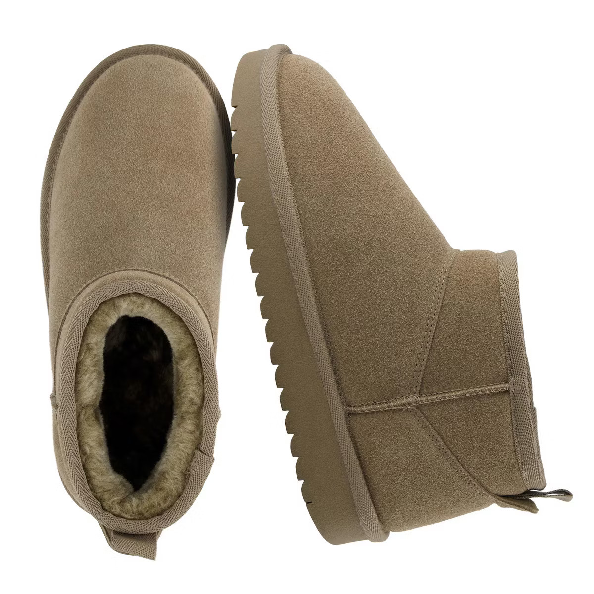 CUSHIONAIRE Hip-3 Genuine Suede Leather Ankle Boots for Women – Pull On Cozy Faux Fur Boots Wom... | Target