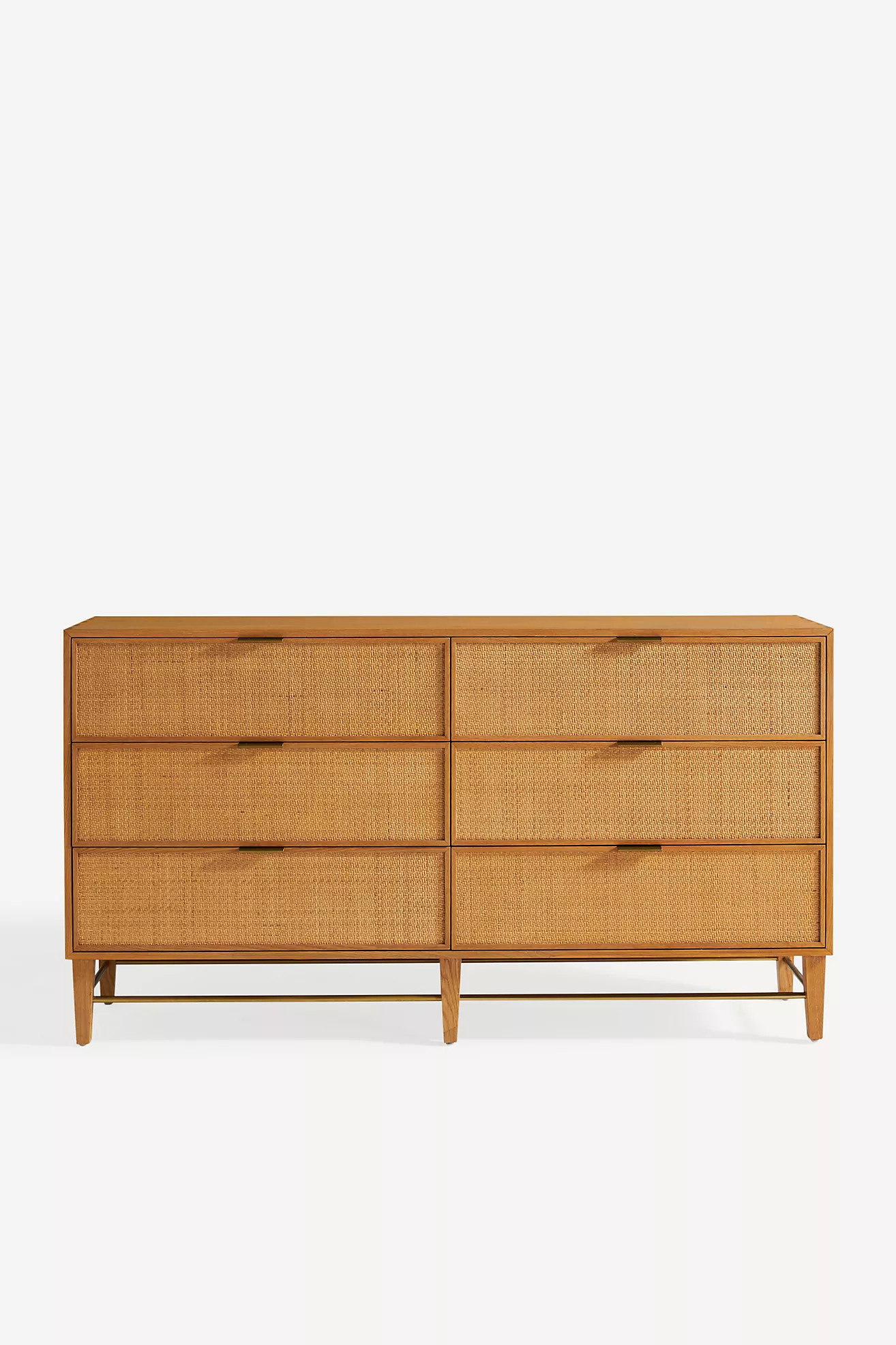 Wallace Cane and Oak Six-Drawer Dresser | Anthropologie (US)