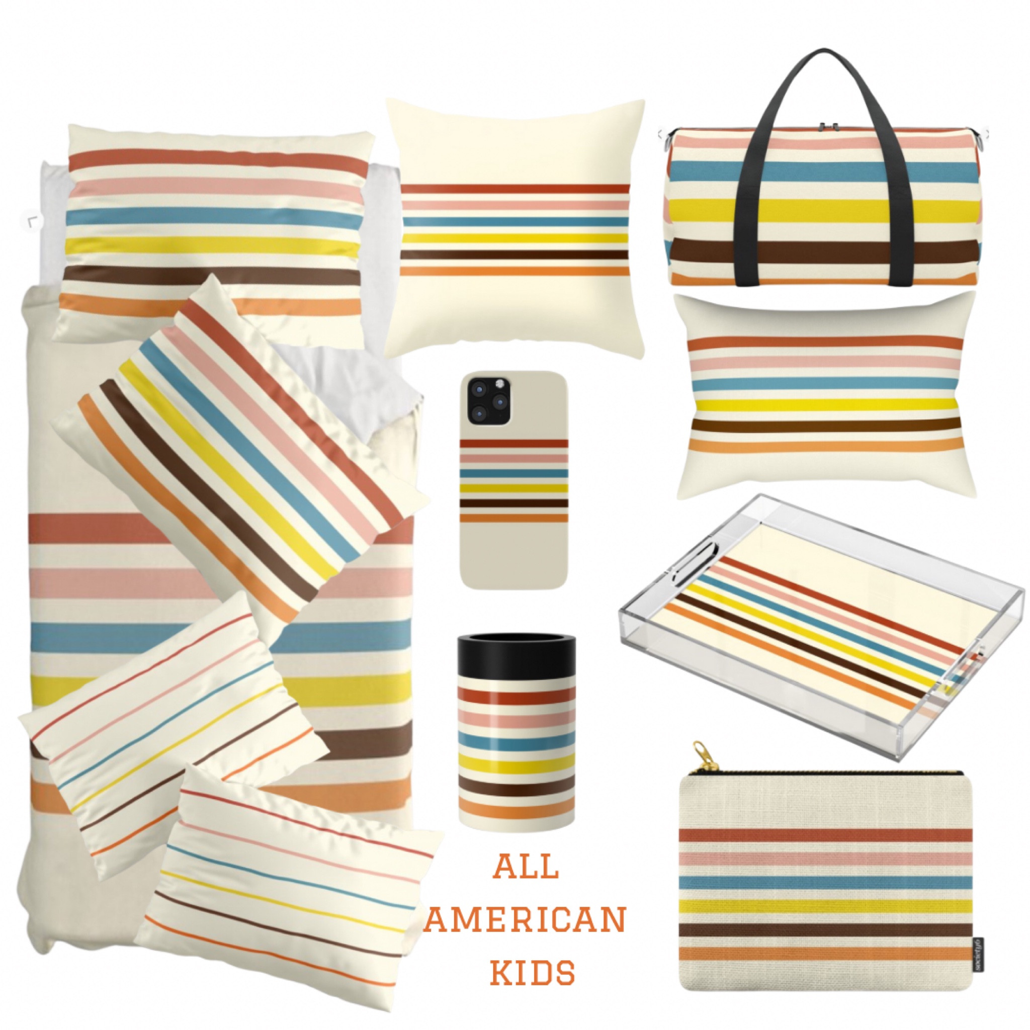 Kate spade vibes, striped bedroom decor, dorm room inspo, preppy, rainbow, duvet cover, shanks, duffle bag, throw pillow, back to school, back to campus, bedding, nursery , Greek life, sorority, recruitment 

#LTKhome #LTKkids #LTKBacktoSchool