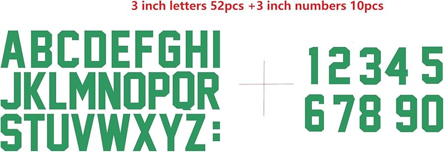 Fanbrilliant Total 64 Pieces 3 Inch Iron On Letters & 3 Inch Numbers Total 64 Pieces Double A to ... | Amazon (US)