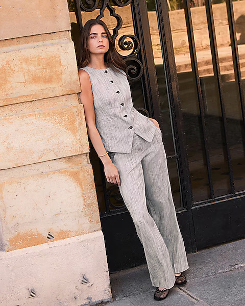 Editor Striped Mid Rise Trouser Pant | Express