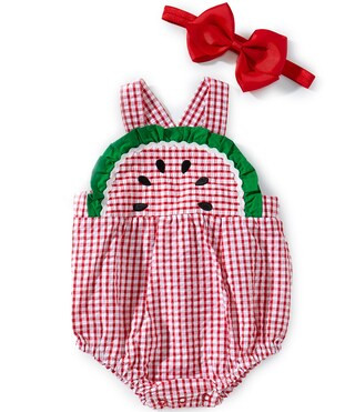 Adventurewear 360 Baby Girls Newborn- 24 Months Gingham Watermelon Bubble Romper | Dillard's | Dillard's