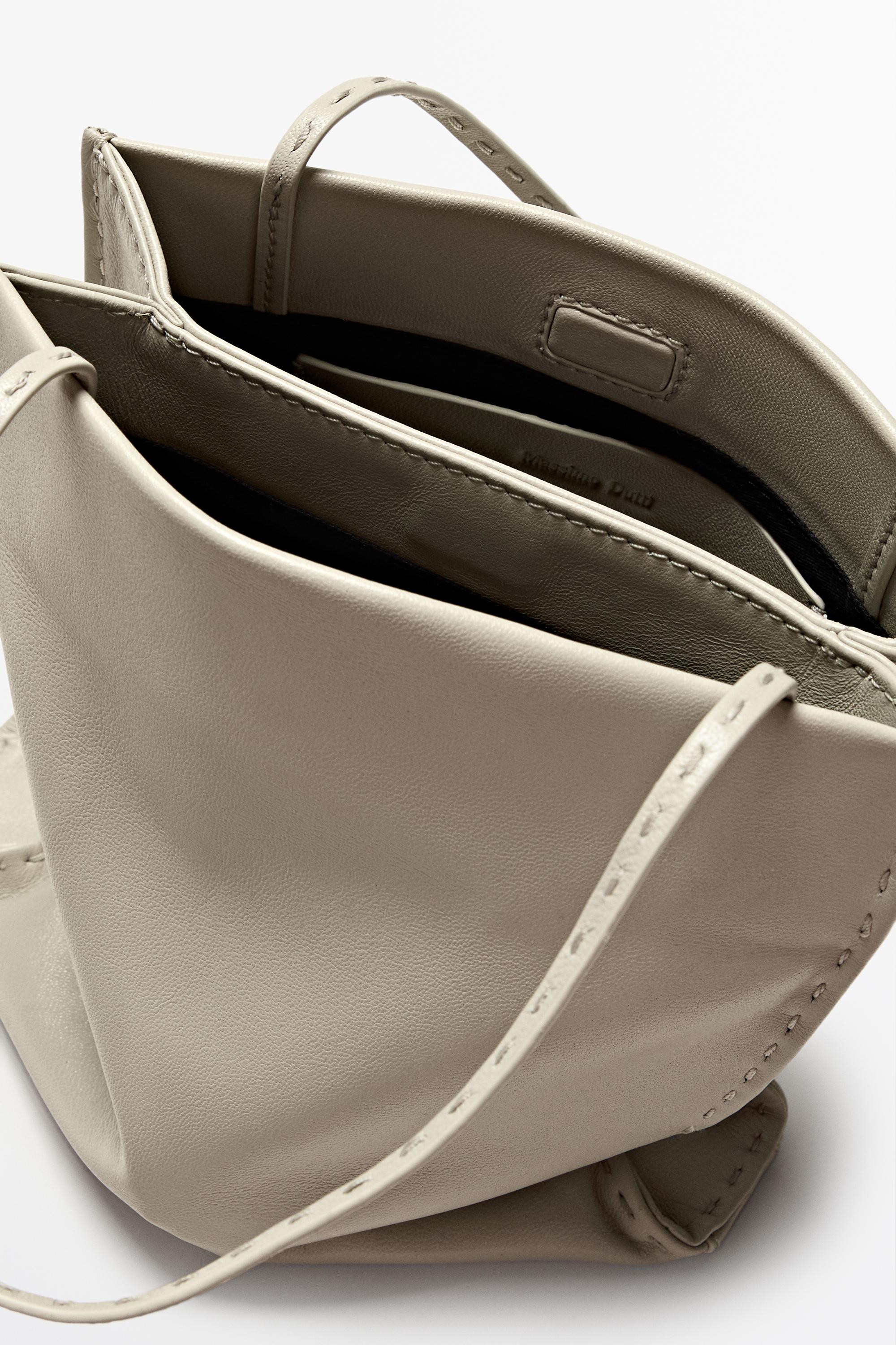 Nappa leather double compartment bag | Massimo Dutti UK