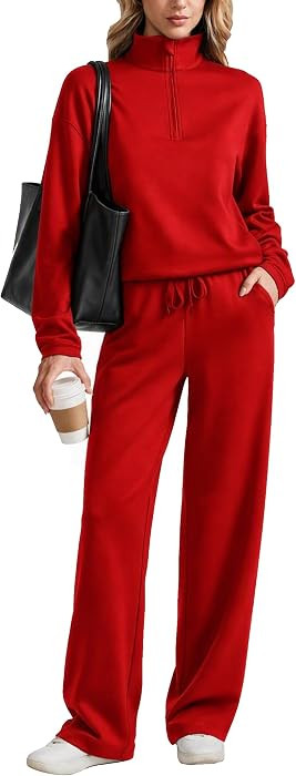PINSPARK 2 Piece Sets for Women Half Zip Lounge Sets Tracksuit Fall 2026 | Amazon (US)